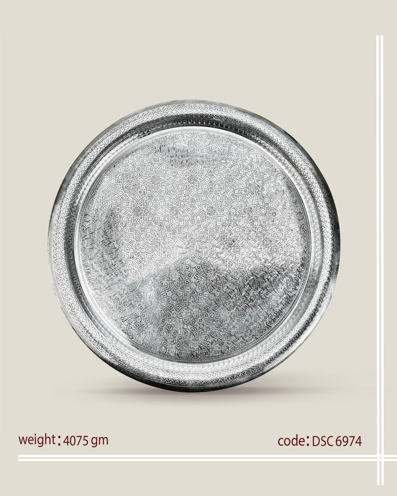 Massive Size Silver Handmade Arabic Tray (DSC6974)