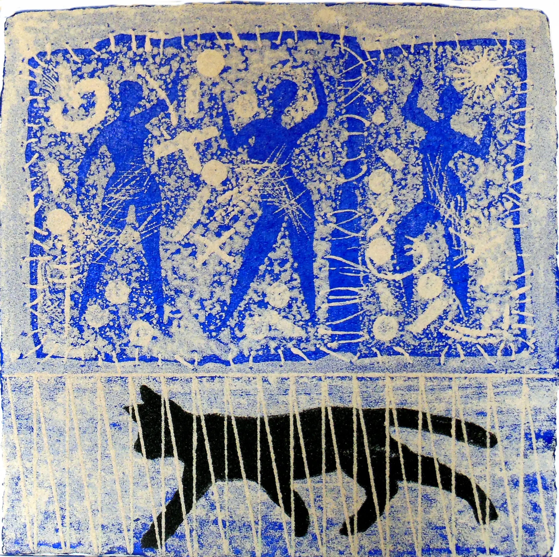 Mixed Media – Colored Sand Fixed with Glue on Canvas- Ahmed Sakr