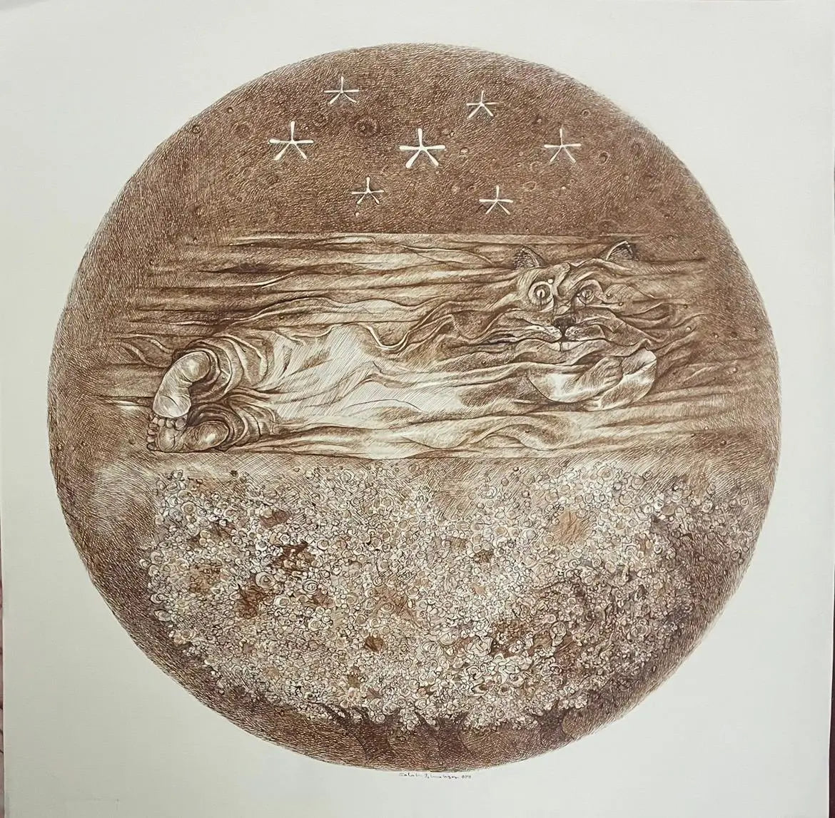 From the “Thirty Faces of the Moon” series.-Salah El Meligy