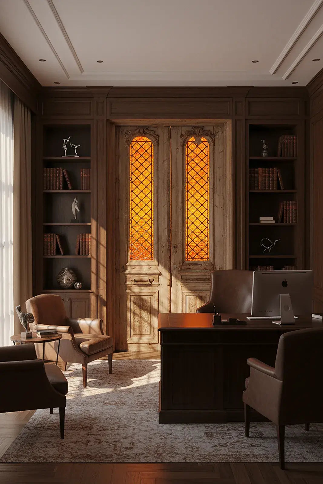 A Vintage Iron Window Doors made of Wood - 1149 .