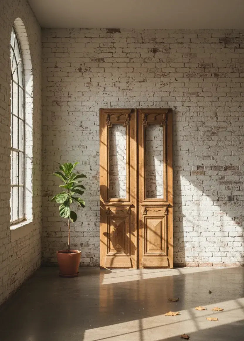 A Vintage Iron Window Doors made of Wood - 1175 .