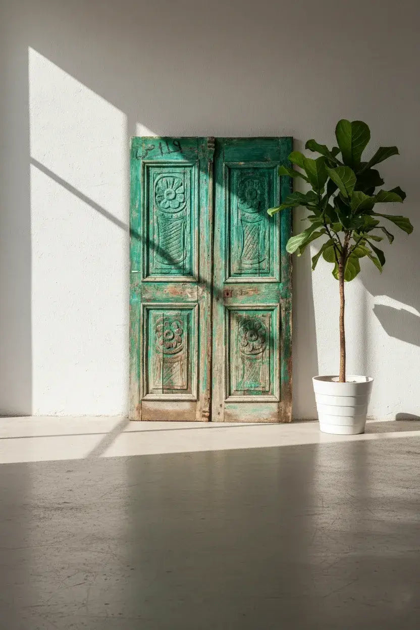 A Vintage Dam Doors made of Wood with Fayoumi Design - 2003 .