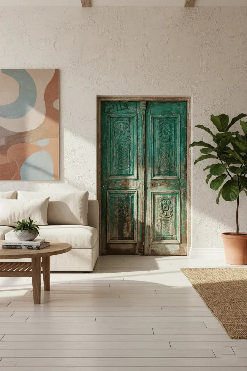 A Vintage Dam Doors made of Wood with Fayoumi Design - 2003 .