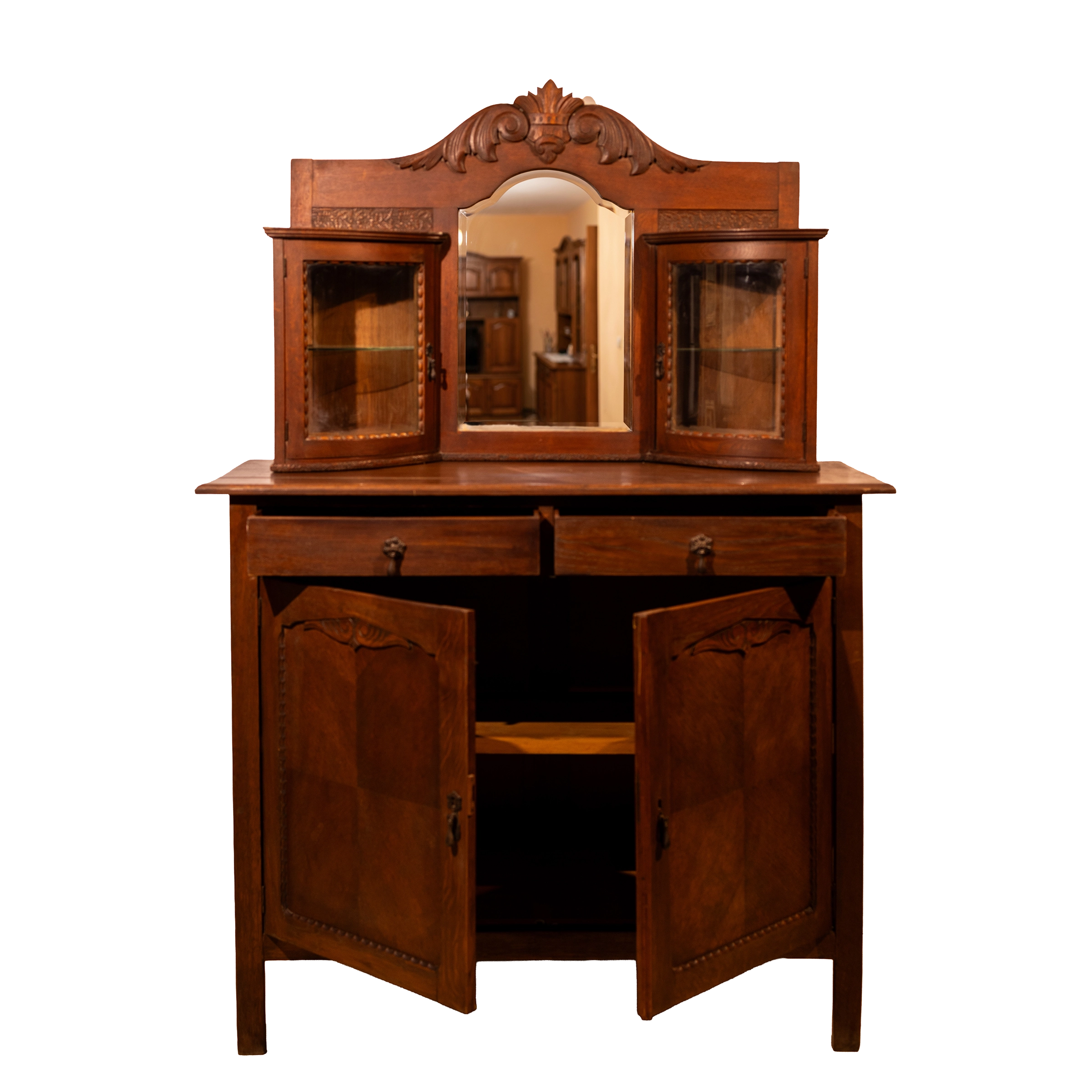 Vintage Drawer with Crown Mirror