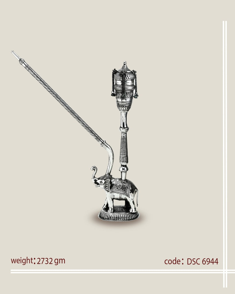 Magnificent Silver Shisha (hookah) with an Elephant Base (DSC6931)