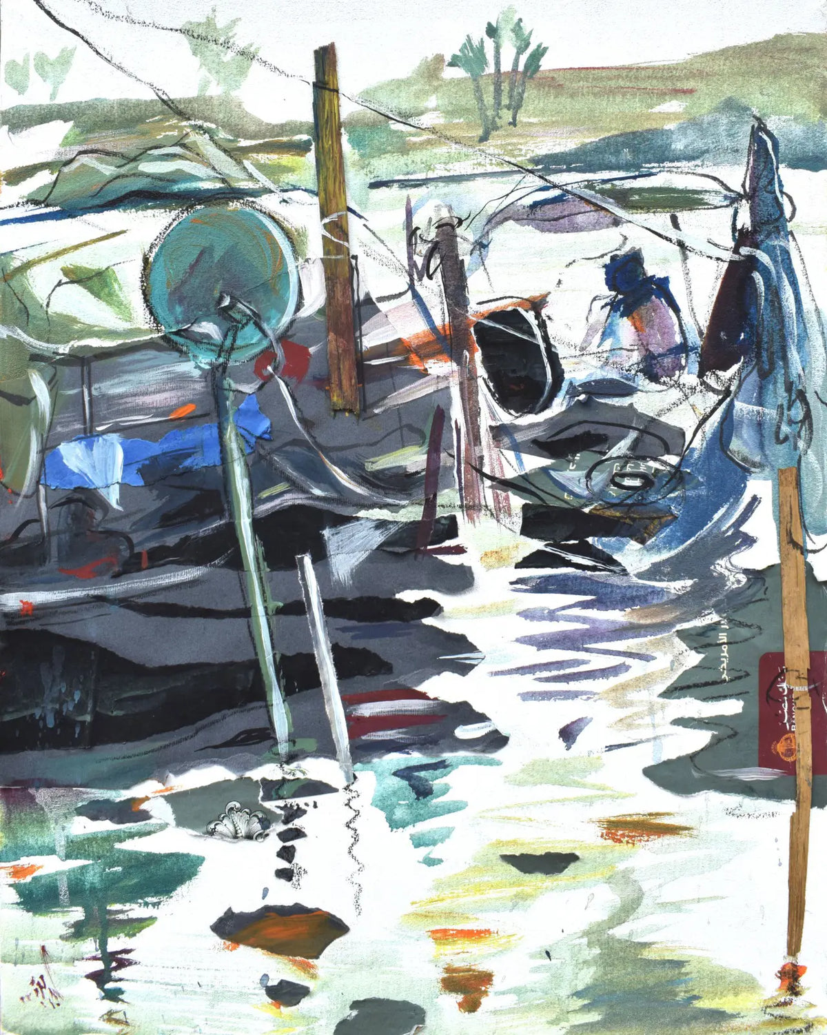 Here, Amid the Overgrown Plants Along the Riverbank - Abdel-Aziz El-Guindy