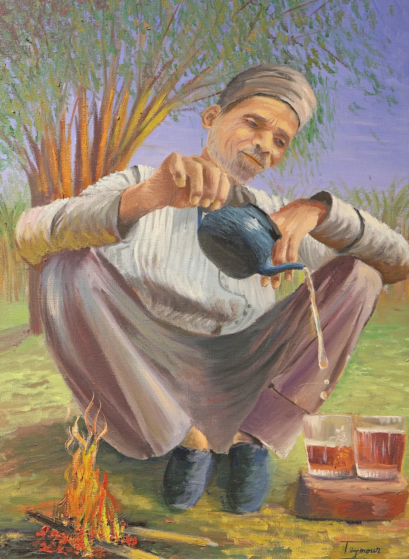 A Cup of Tea in the Fields - Taymour Labib