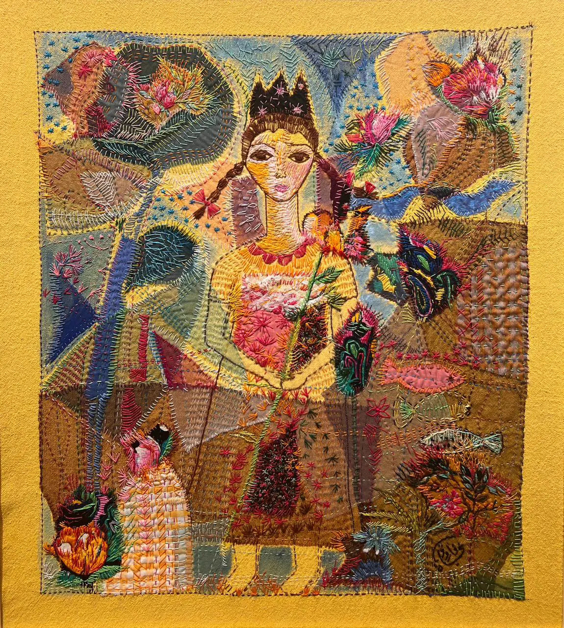 girl-carrying flowers ._Nagat farouk
