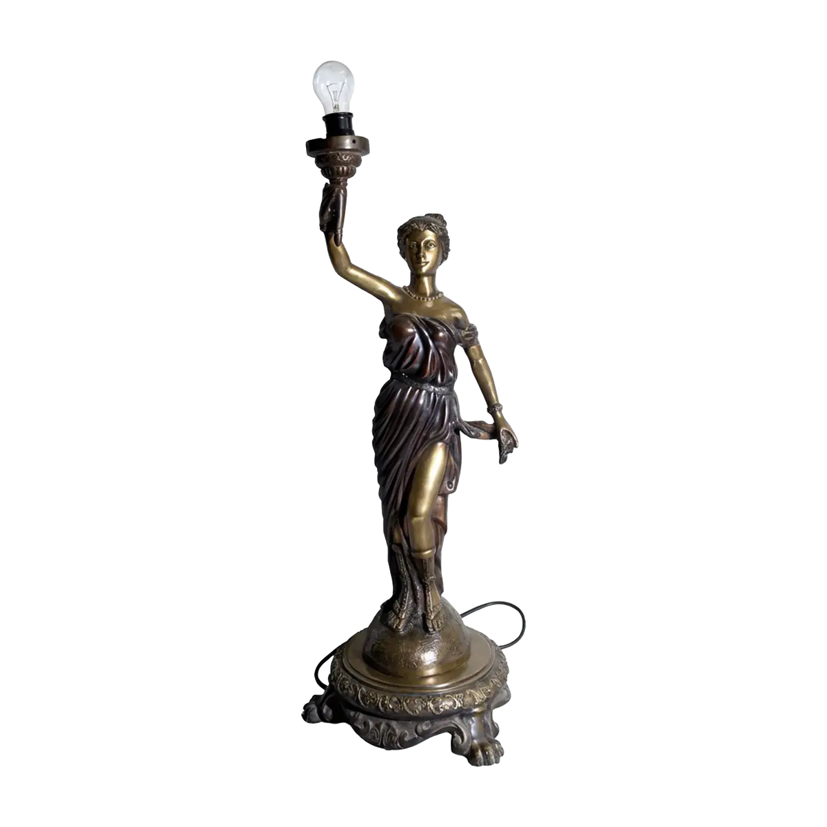 Lamp lady with flame