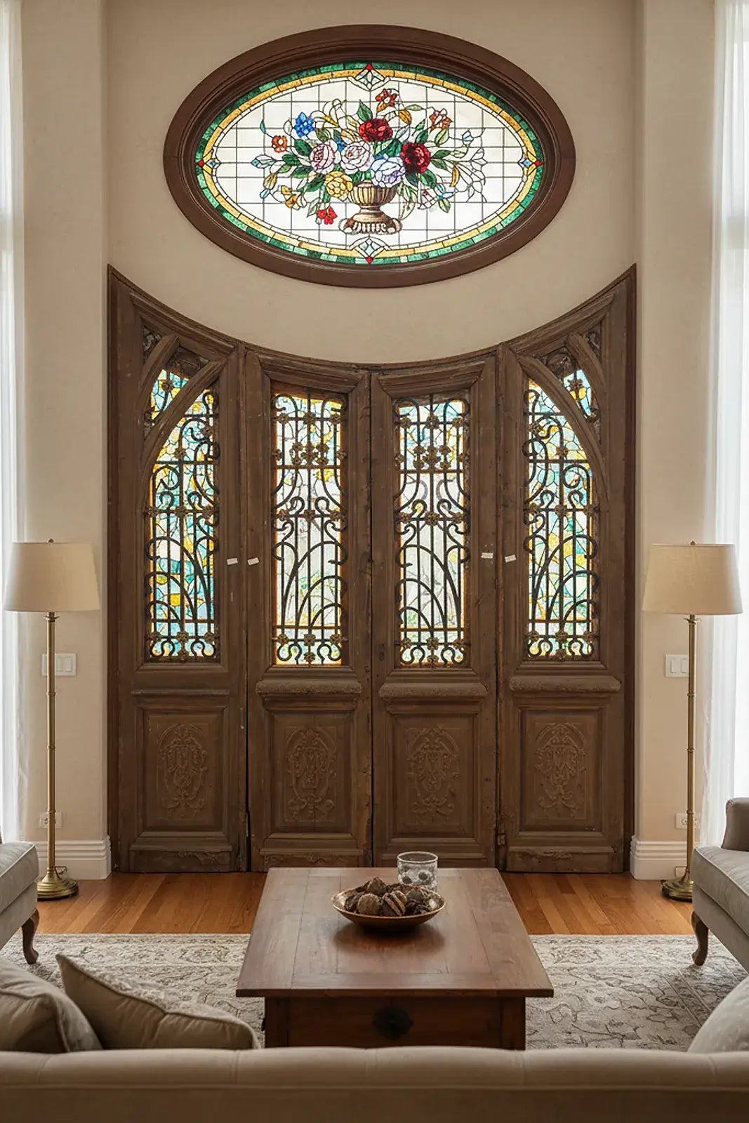 A Vintage Iron Window Doors made of Wood - 1105 .