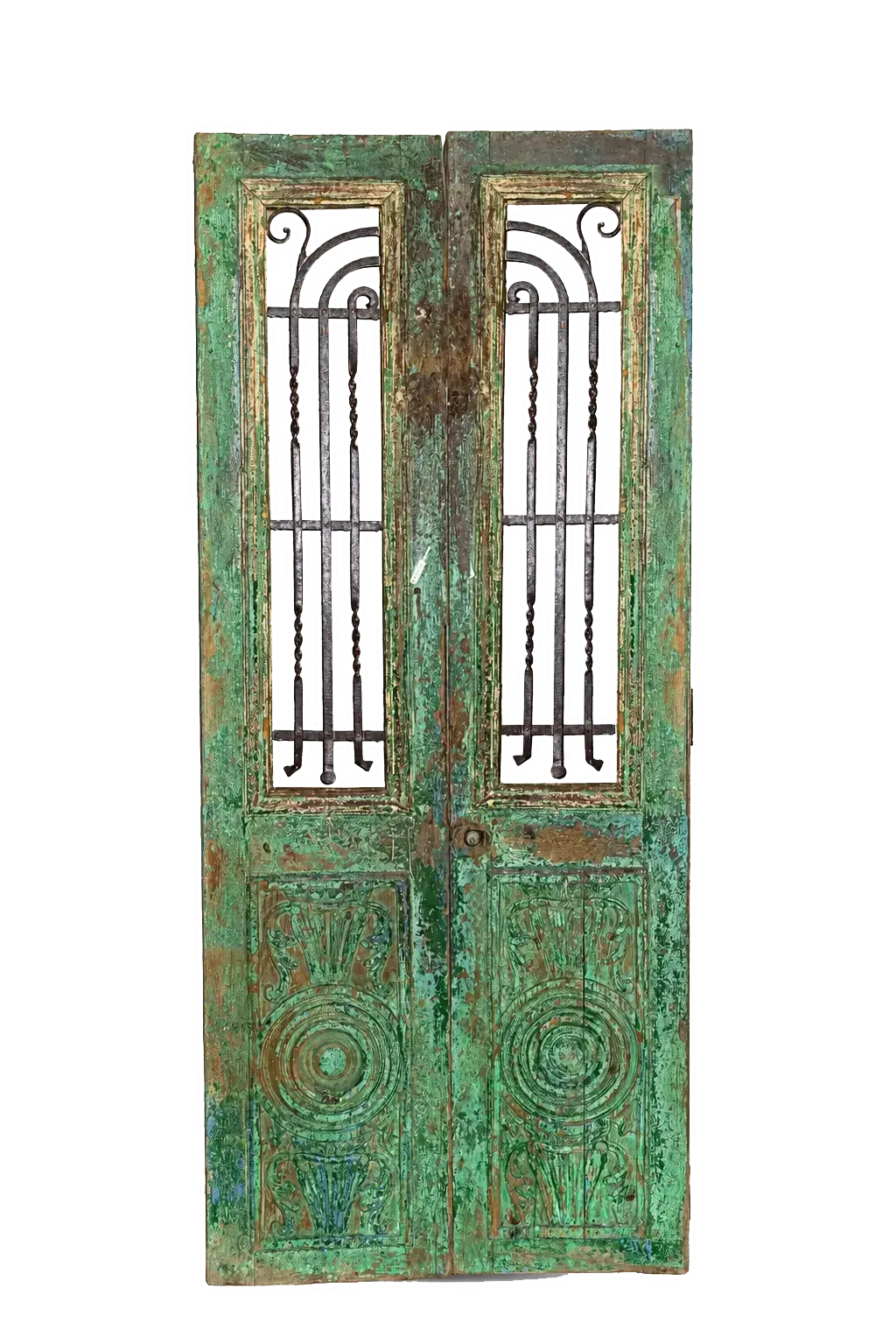 A Vintage Iron Window Doors made of Wood - 1140 .