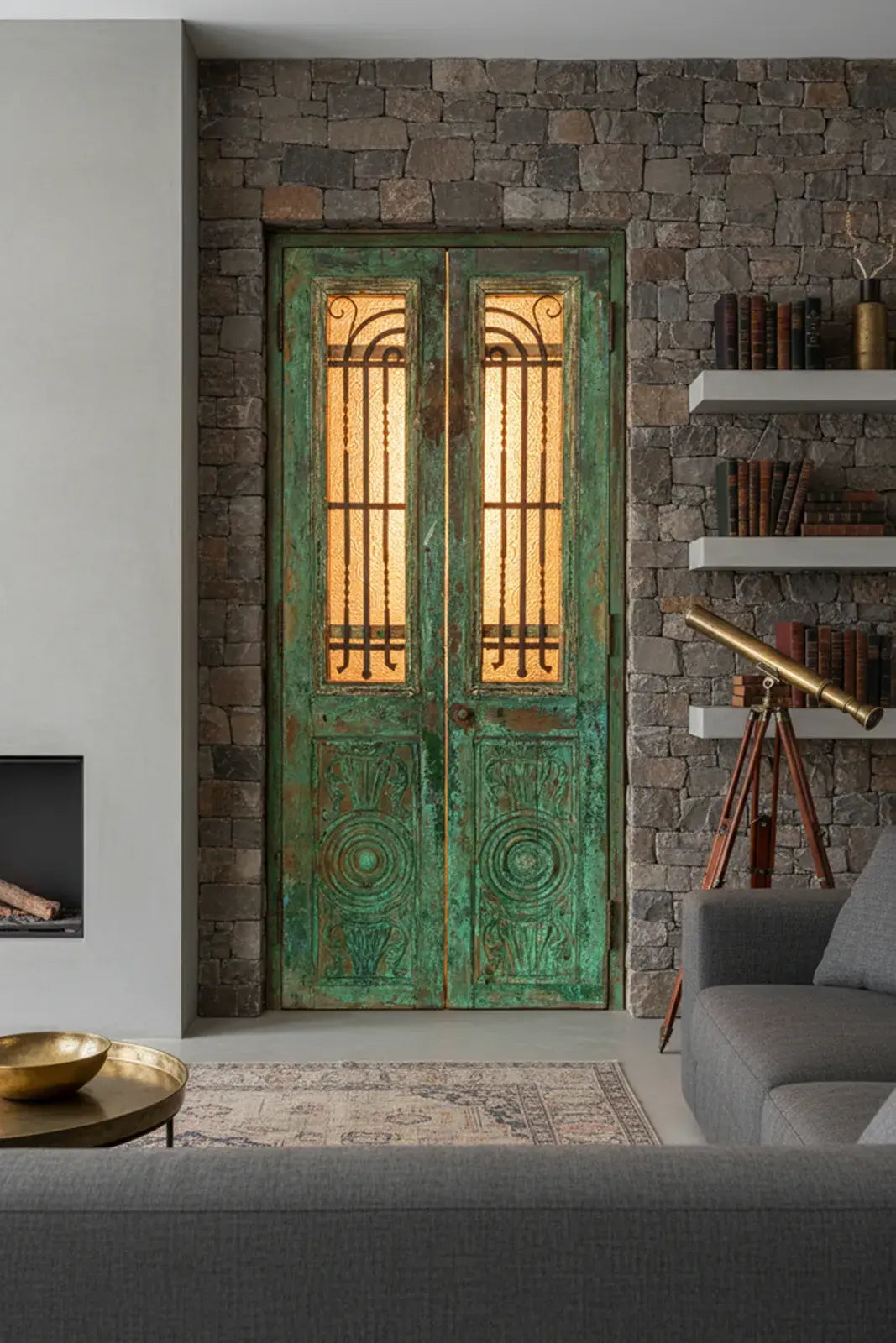 A Vintage Iron Window Doors made of Wood - 1140 .