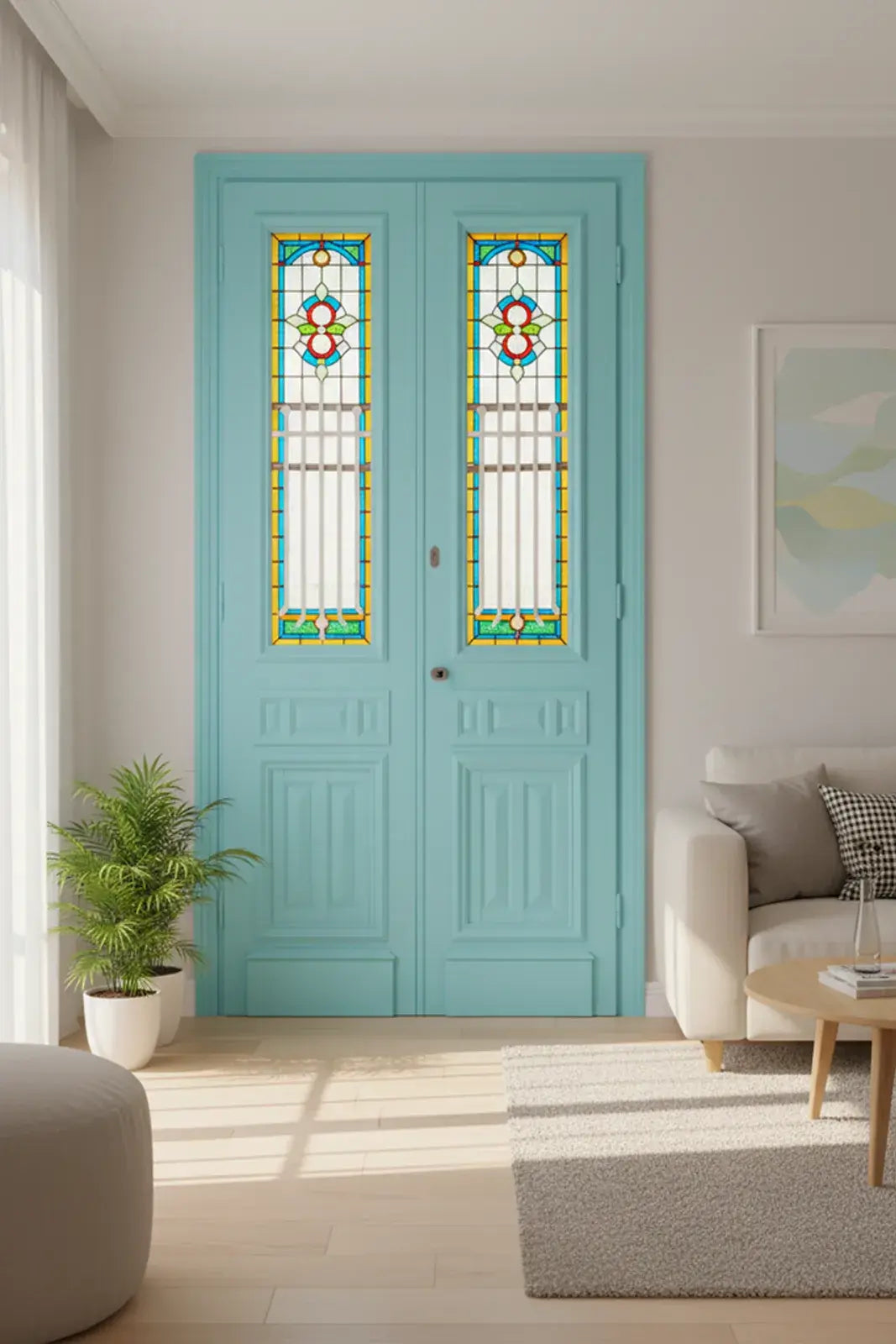 A Vintage Iron Window Doors made of Wood - 1150 .