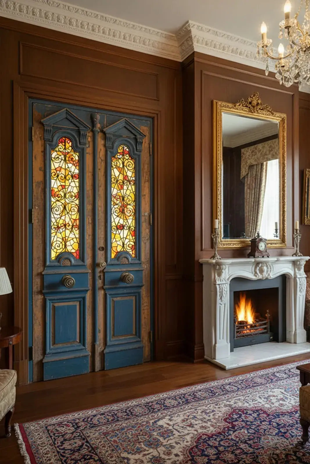 A Vintage Iron Window Doors made of Wood - 1151 .