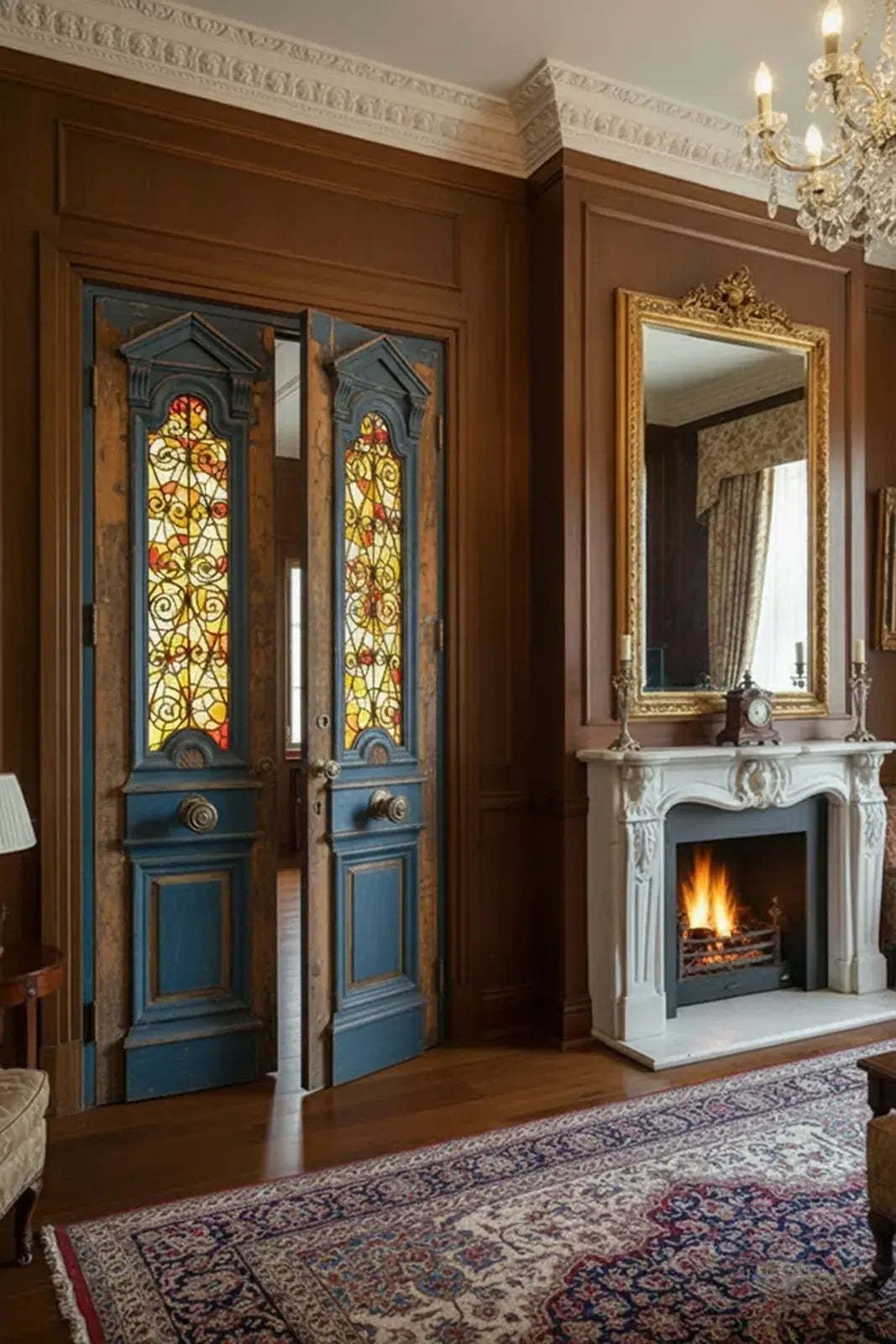A Vintage Iron Window Doors made of Wood - 1151 .