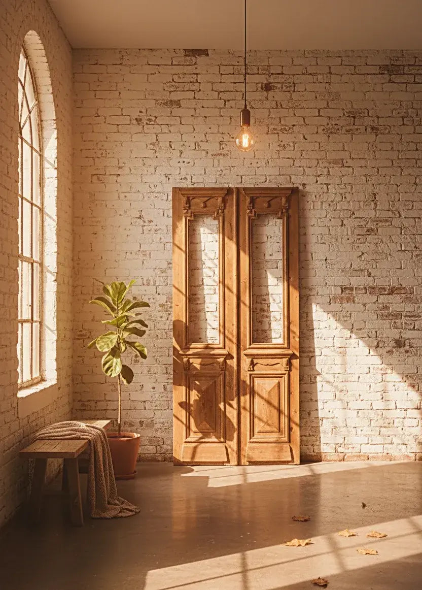 A Vintage Iron Window Doors made of Wood - 1175 .