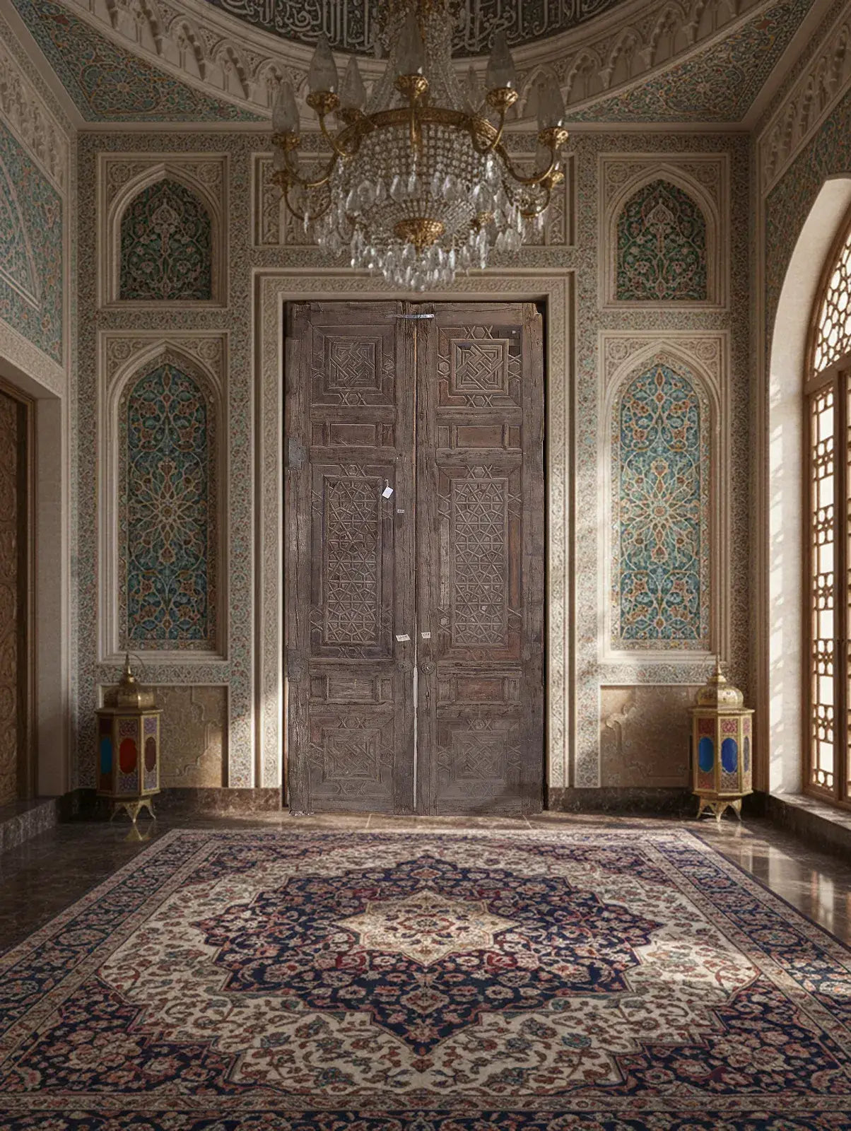 A Vintage Arabic Doors made of Wood - 1248 .