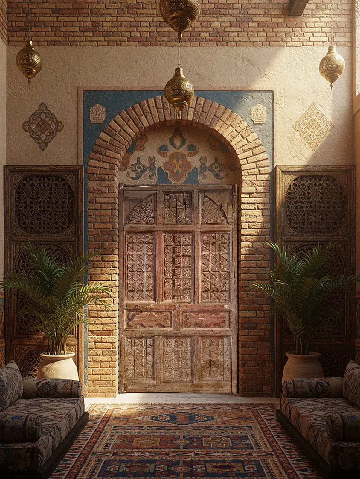 A Vintage Arabic Doors made of Wood - 1249 .