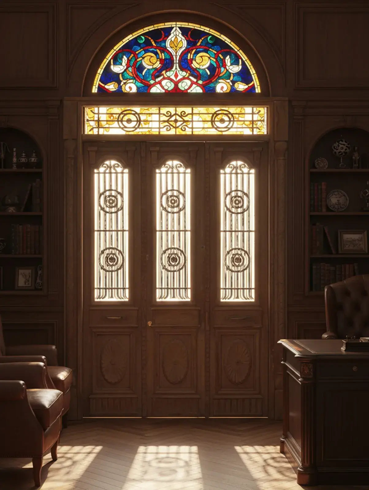 A Vintage Iron Window Doors made of Wood - 1251 .